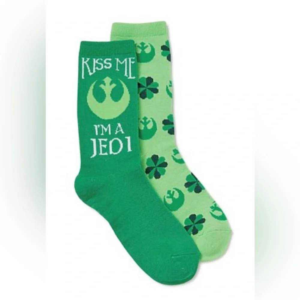 Disney Green starwars st Patrick's day Jedi  Socks